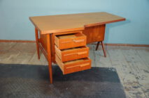 60s teak boomerang desk