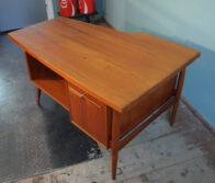 60s teak boomerang desk