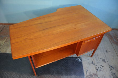 60s teak boomerang desk