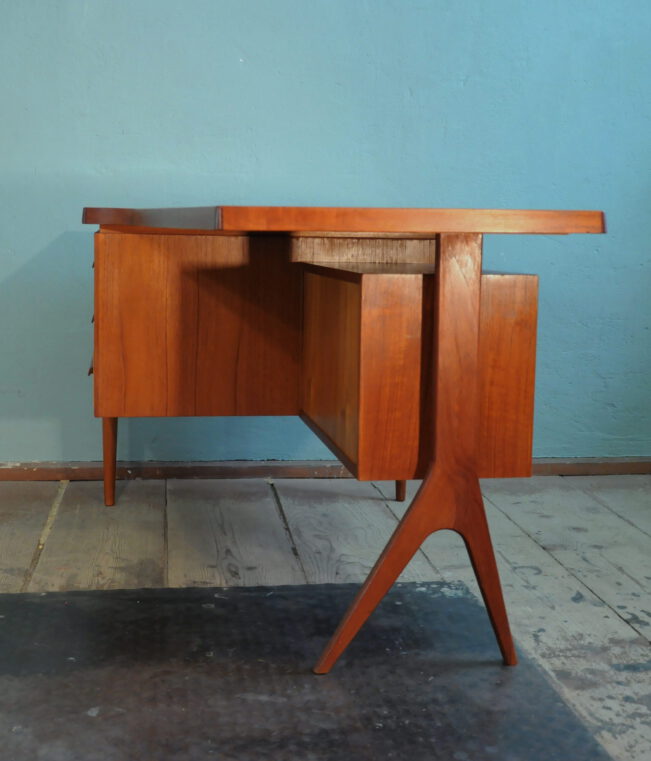 60s teak boomerang desk