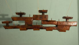 brutalist 50s copper wall-candleholder