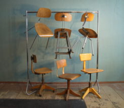 vintage industrial stools and chairs