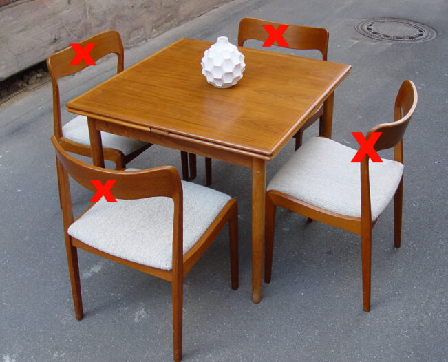 kleiner esstisch teak 60s