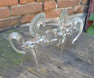 pair glass horses 1950s