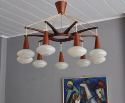 teak sputnik chandelier