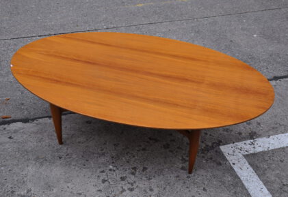 oval 60s walnut sofa-table