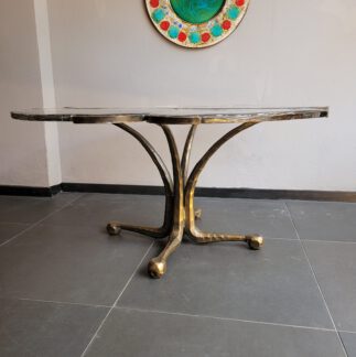 brutalist brass table lothar klute