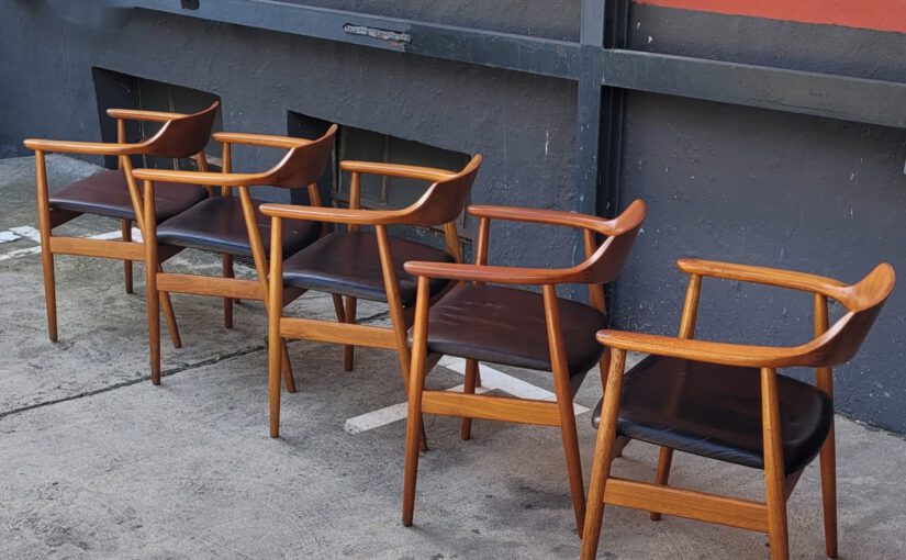 vintage midcentury nürnberg / erik kirkegaard 6 dining chairs