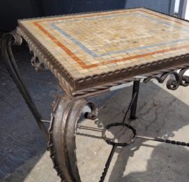 forged iron terrazzo table