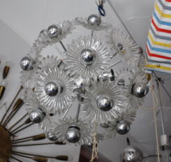 italian chrome/glass sputnik