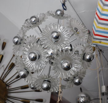 italian chrome/glass sputnik